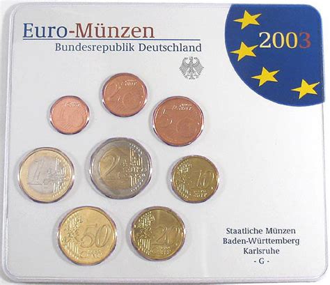 Germany Official Euro Coin Sets 2003 A D F G J Complete Brilliant