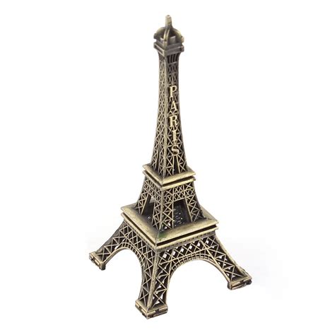 Unique Bargains Bronze Tone Metal Paris Miniature Eiffel Tower Model