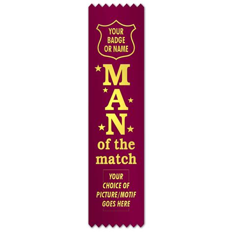 Ribbons Standard Size Man Of The Match With Graphic Limited Stock