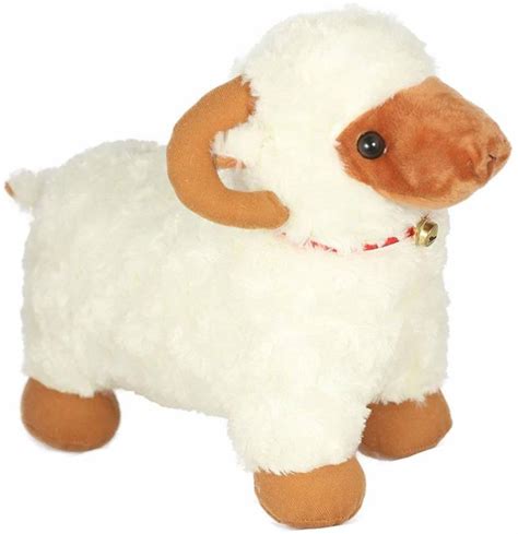 Tokriwala Cute Sheep With Bell Stuffed Soft Plush Toy 24 Cm 12 Cm