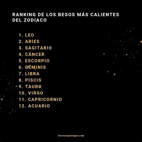 Ranking de los besos más calientes del Zodiaco horoscoponegro