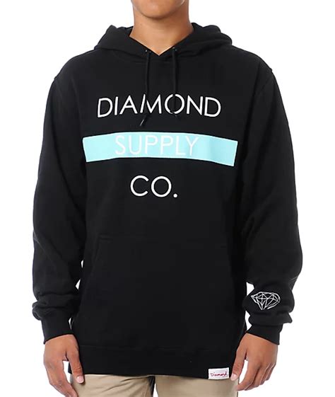 Diamond Supply Co Bar Logo Black Pullover Hoodie Zumiez