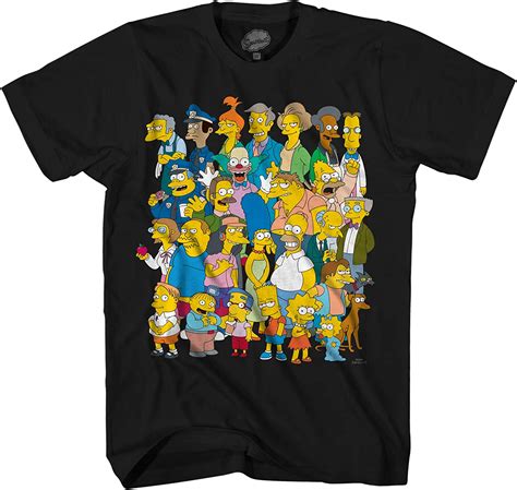 The Simpsons Springfield Group Montage Bart Homer T Shirtblackxxl