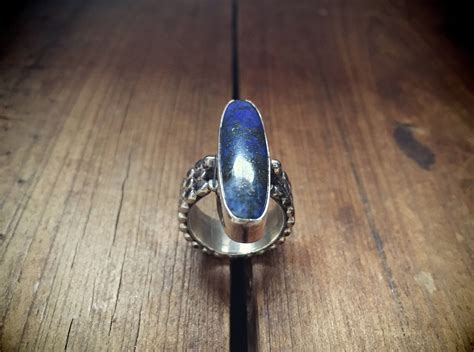 Vintage Lapis Lazuli Sterling Silver Ring For Women Size 6 Native