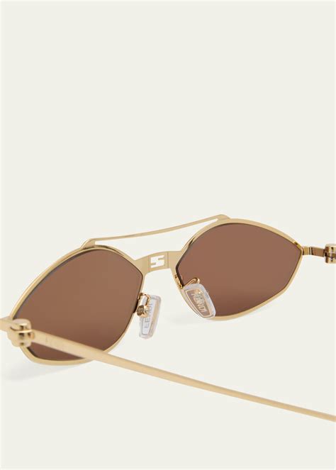 Fendi Rimless Geometric Metal Aviator Sunglasses Bergdorf Goodman