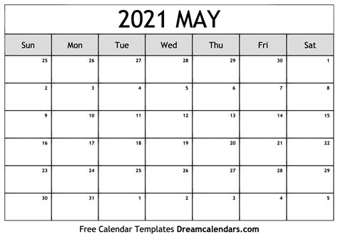Yearly calendar 2021 contains all the months in one calendar. May 2021 calendar | free blank printable templates