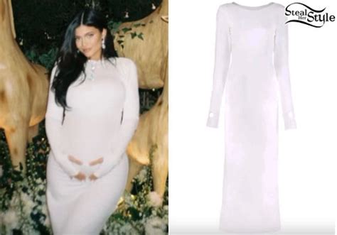 Kylie Jenner White Maxi Dress