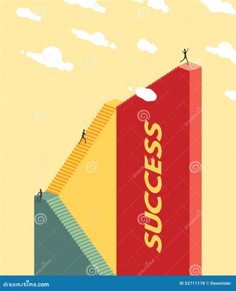 People Climb The Stairs Success Concept Stock Vector Illustration Of