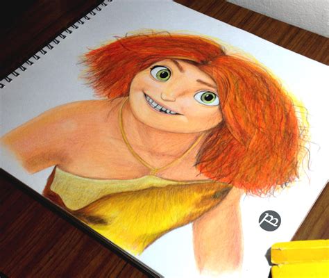 Eep The Croods Color Pencil Drawing By Bels On Deviantart