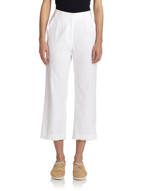 Lyst Suno Cropped Linen Pants In White