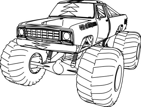 1976 Dodge Monster Truck 4x4 Coloring Page