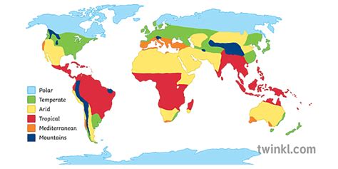 Zona Iklim Peta Dunia Geografi Ks Illustration Twinkl