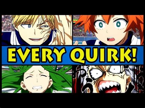 Every Quirk Explained Class 1 B My Hero Academia Boku No Hero