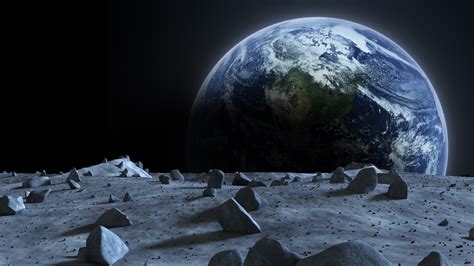 Earth From Moon Space Art Wallpaper Backiee