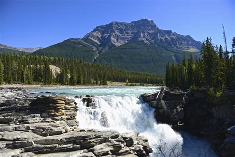 Download Nature Mountain Forest River Canada Jasper National Park