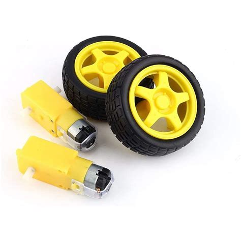 4 Robot Wheels Smart Car Robot Plastic Tire Wheel With Dc 3 6v Gear