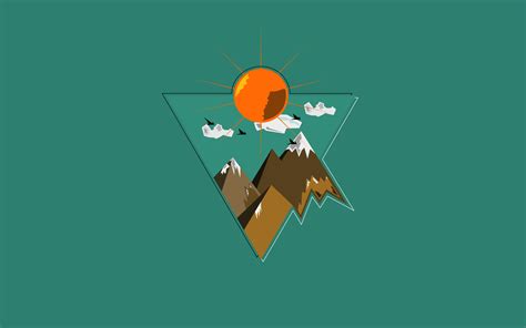 1680x1050 Mountains Sunset Minimal Triangle 4k 1680x1050 Resolution Hd