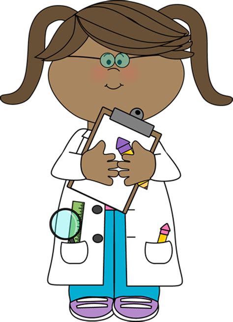 Girl Scientist With Clipboard Clip Art Girl Scientist