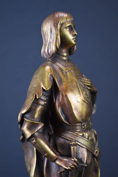 Saint Joan Of Arc Bronze Statue Antique French Saint Figurine Etsy