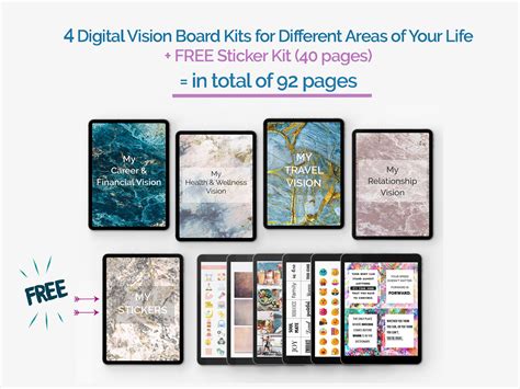 Digital Ultimate Life Vision Board Kits Dream Board For Etsy