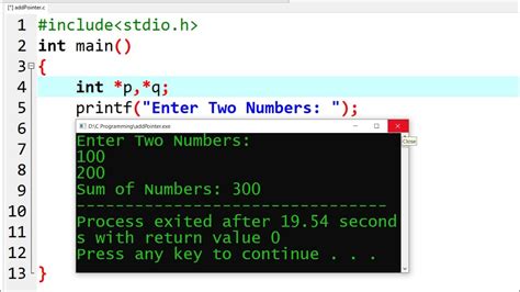 C Program To Add Two Numbers Using Pointer Learn Coding YouTube
