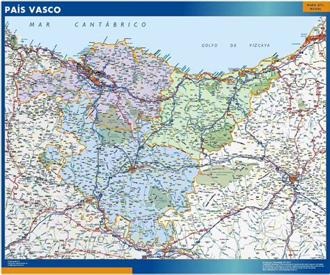 Mapa De Pais Vasco De Parede Mapas Parede Portugal