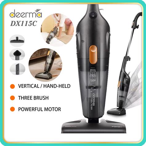 Deerma DX115C Household Vacuum Cleaner for home Strong Suction Handheld Pushrod Cleaner | Shopee ...
