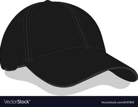 Black Baseball Cap Royalty Free Vector Image Vectorstock