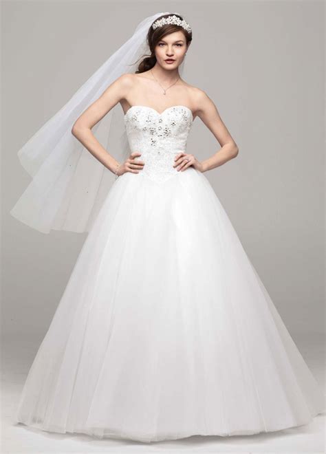 Strapless Tulle Ball Gown With Beaded Bodice Davids Bridal Davids