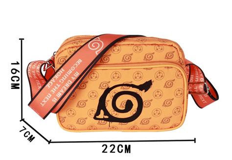 Naruto Konoha Symbol Front Pocket Anime Small Sport Bag With Shoulder