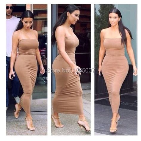 Kim Kardashian Dress Strapless Sheath Fitted Slim Celebrity Dresses