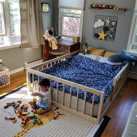 South shore sweedi toddler bed south shore. Bed on floor in 2020 | Diy toddler bed, Boy toddler ...