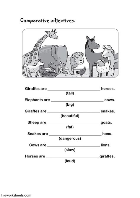 comparatives interactive and downloadable worksheet you can do the exercises online or download