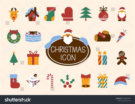 Set 23 Christmas Icons Collection Simple Stock Vector Royalty Free