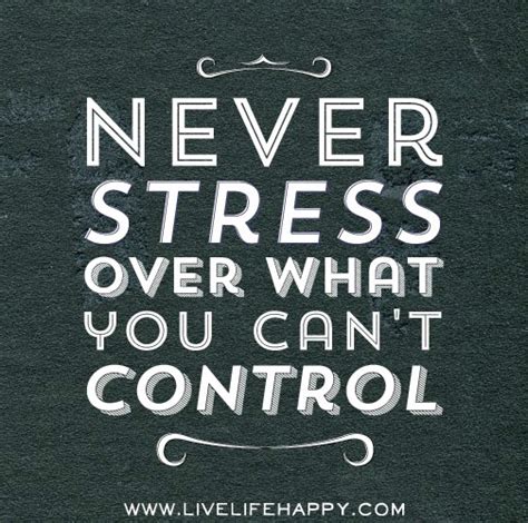 Never Stress Over What You Cant Control Quotes