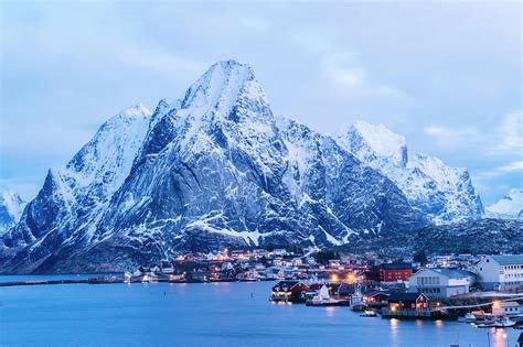 The Fishing Village Of Reine At Dusk Lofoten Norway Digital Art By