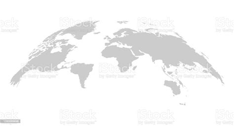 One Color Grey World Map Isolated On Transparent Background World