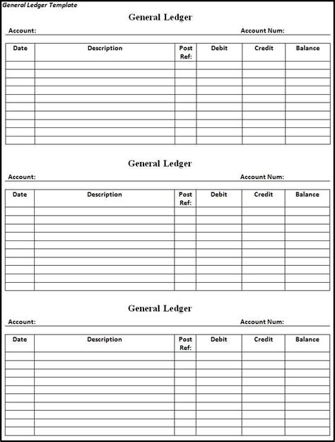 Balance sheet accounts followed by the income statement accounts. general ledger template | General ledger, Templates ...