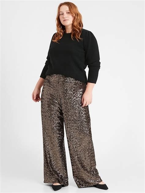 Banana Republic High Rise Wide Leg Sequin Pant The Most Comfortable