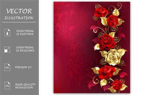 Composition With Red Jewelry Roses By Blackmoon9 Thehungryjpeg