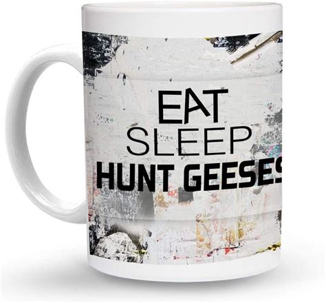 makoroni eat sleep hunt geeses hunting hunter 15 oz ceramic large coffee mug cup