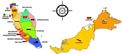 Rakyat sabah dan sarawak juga bisa imigrasi ke semenanjung tanpa dokumentasi khusus, tetapi rakyat semenanjung tidak bisa ke sabah atau pada 1963, sabah bergabung sarawak, singapore dan malaya untuk membentuk negara malaysia. MALAYSIA - TANAH AIRKU TERCINTA: Peta Negara Malaysia