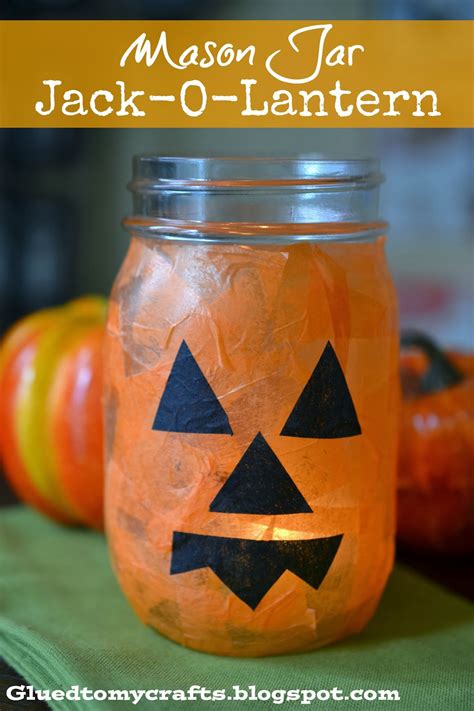 Mason Jar Jack O Lantern Kid Craft Glued To My Crafts