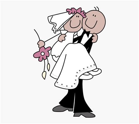 Transparent Girl Stick Figure Png Bride And Groom Cartoon Funny