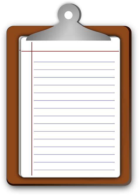 Clipboard Paper Lined Free Vector Graphic On Pixabay