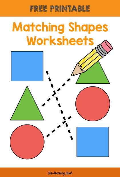 Matching Shapes Free Printable Worksheets For Toddlers And Pres In