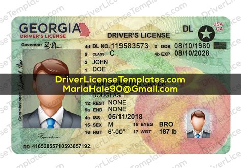 Georgia Drivers License Template Psd 2023