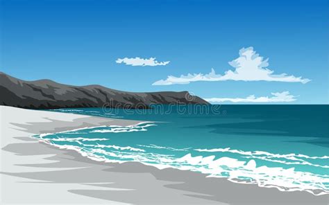 Cliff Sea And Sky Landscape Background Stock Illustration 99e