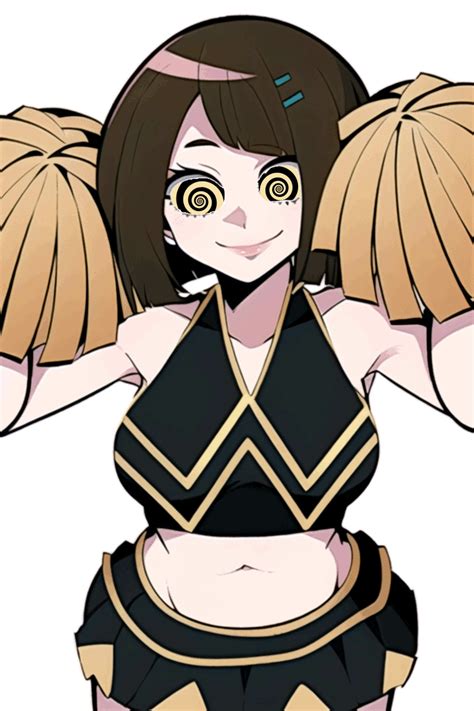 Hypnohub Ai Art Animated Animated Eyes Only Animated  Bare Shoulders Brown Hair Cheerleader
