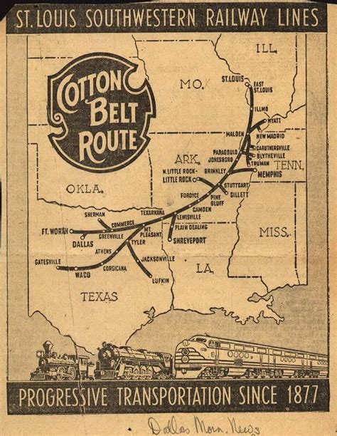 Cotton Belt Route St Louis Railway Ssw Railroad Rail 1980s Nos Vintage